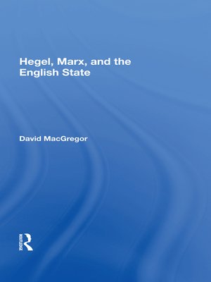 cover image of Hegel, Marx, and the English State